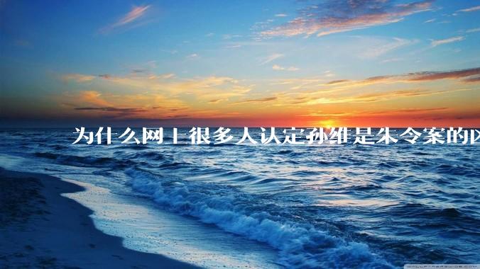 为什么网上很多人认定孙维是朱令案的凶手？