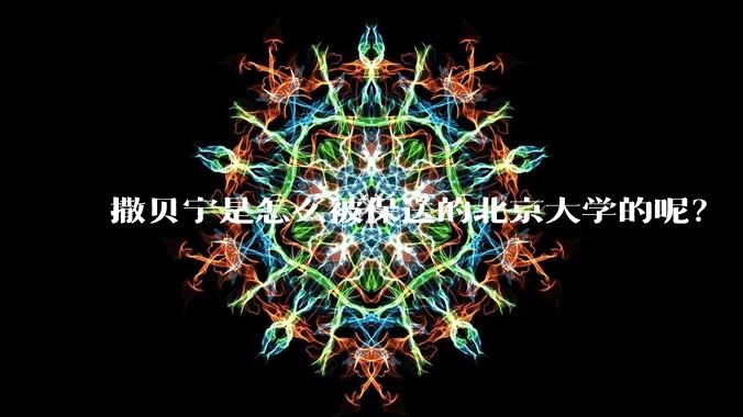 撒贝宁是怎么被保送的北京大学的呢？