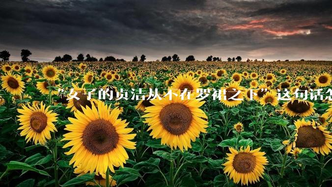 “女子的贞洁从不在罗裙之下”这句话怎么去理解？