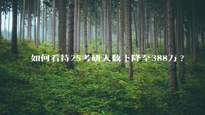 如何看待25考研人数下降至388万?